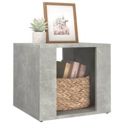Berkfield Home Elegant Bedside Table Concrete Grey 41x40x36 cm Engineered Wood - Size: 41 x 40 x 36 cm - thumbnail 4