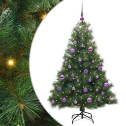 Berkfield Home Artificial Christmas Tree with 150 LEDs Green 150 cm PE & PVC - thumbnail 2
