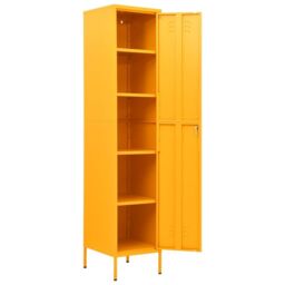 Berkfield Home Locker Cabinet Mustard Yellow 35x46x180 cm Steel - Size: 35 x 46 x 180 cm - thumbnail 6