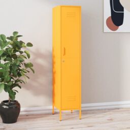 Berkfield Home Locker Cabinet Mustard Yellow 35x46x180 cm Steel - Size: 35 x 46 x 180 cm