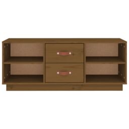 Berkfield Home TV Cabinet Honey Brown 100x34x40 cm Solid Wood Pine - Size: 100 x 34 x 40 cm - thumbnail 6