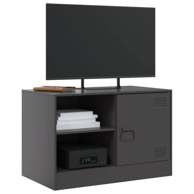 Berkfield Home TV Cabinets 2 pcs Black 67x39x44 cm Steel - Size: 67 x 39 x 44 cm - image 1