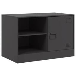 Berkfield Home TV Cabinets 2 pcs Black 67x39x44 cm Steel - Size: 67 x 39 x 44 cm - thumbnail 6