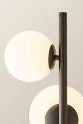 ValueLights Marlow Opaque Glass Globe 5 Way Floor Lamp with LED Bulbs in Black - thumbnail 4