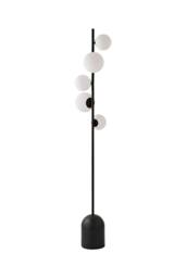 ValueLights Marlow Opaque Glass Globe 5 Way Floor Lamp with LED Bulbs in Black - thumbnail 6