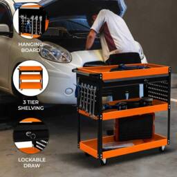 Monstershop T-Mech Tool Storage Trolley in Orange - thumbnail 2
