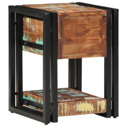 Berkfield Home Nightstands 2 pcs 40x40x40 cm Solid Reclaimed Wood in Brown - Size: 40 x 40 x 40 cm - thumbnail 6