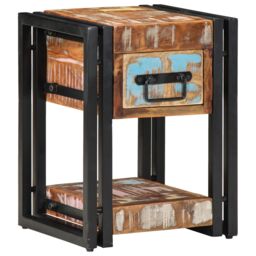 Berkfield Home Nightstands 2 pcs 40x40x40 cm Solid Reclaimed Wood in Brown - Size: 40 x 40 x 40 cm - thumbnail 3