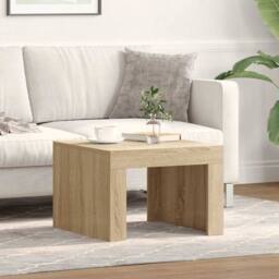 Berkfield Home Coffee Table Sonoma Oak 50x50x35 cm Engineered Wood in Brown - Size: 50 x 50 x 35 cm - thumbnail 2