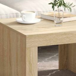 Berkfield Home Coffee Table Sonoma Oak 50x50x35 cm Engineered Wood in Brown - Size: 50 x 50 x 35 cm - thumbnail 3