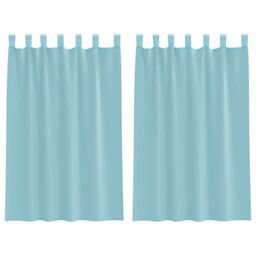 Berkfield Home Voile Curtains with Loops 2 pcs Turquoise 140x175 cm - thumbnail 2