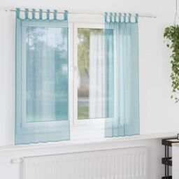 Berkfield Home Voile Curtains with Loops 2 pcs Turquoise 140x175 cm