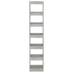Berkfield Home Classic Book Cabinet/Room Divider Concrete Grey 40x30x198 cm - Size: 40 x 30 x 198 cm - thumbnail 5