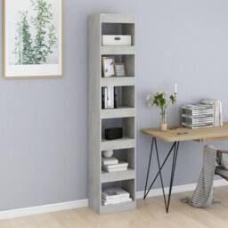 Berkfield Home Classic Book Cabinet/Room Divider Concrete Grey 40x30x198 cm - Size: 40 x 30 x 198 cm - thumbnail 1