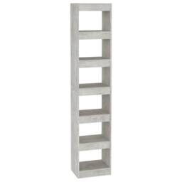 Berkfield Home Classic Book Cabinet/Room Divider Concrete Grey 40x30x198 cm - Size: 40 x 30 x 198 cm - thumbnail 3