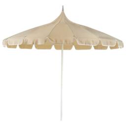 Wyld and Coco Garden Market Parasol 2.45 m Beige Polyester White Aluminium Pole - thumbnail 2