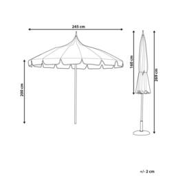 Wyld and Coco Garden Market Parasol 2.45 m Beige Polyester White Aluminium Pole - thumbnail 3