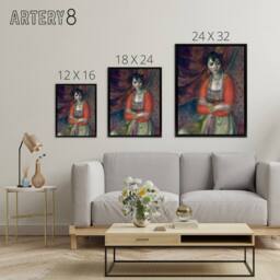 "Artery8 Armenian in Traditional Taraz Glackens Framed Canvas Wall Art - Size: W12"" x H16""" - thumbnail 4