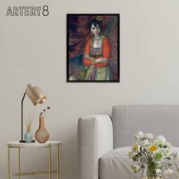 "Artery8 Armenian in Traditional Taraz Glackens Framed Canvas Wall Art - Size: W12"" x H16""" - thumbnail 3