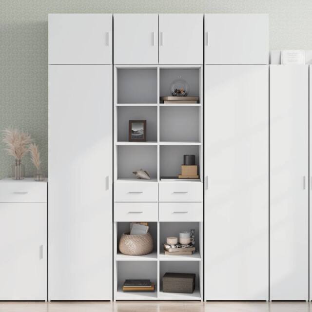 Berkfield Home Highboard White 70x42.5x185 cm Engineered Wood - image 1