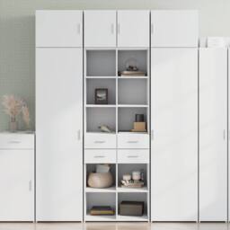 Berkfield Home Highboard White 70x42.5x185 cm Engineered Wood - thumbnail 1