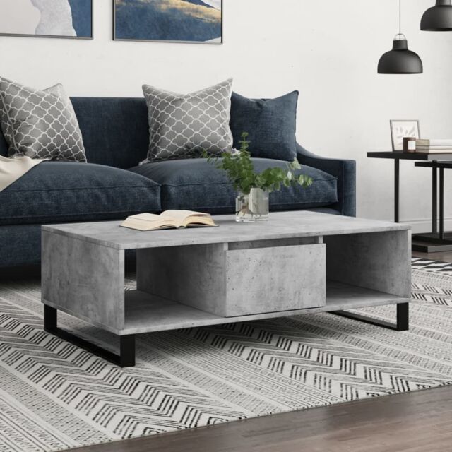 Berkfield Home Coffee Table Concrete Grey 104x60x35 cm Engineered Wood - Size: 104 x 60 x 35 cm - image 1