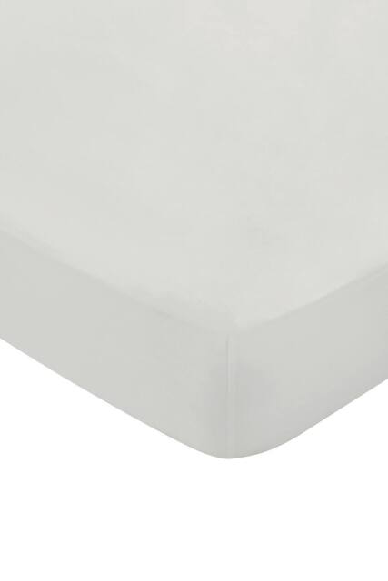 1951 'Luxury 400 Thread Count' Cotton Sateen Fitted Sheet in Silver - Size: King Fitted - image 1