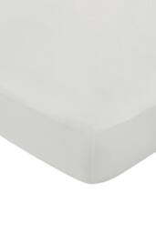 1951 'Luxury 400 Thread Count' Cotton Sateen Fitted Sheet in Silver - Size: King Fitted