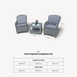 Royalcraft Paris 2 Seater Imperial Companion Set in Grey - thumbnail 8