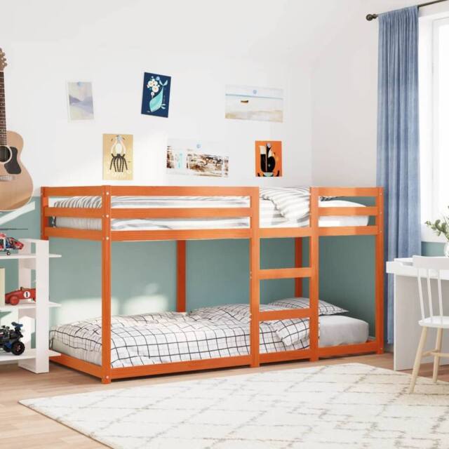 Berkfield Home Bunk Bed without Mattress Wax Brown 90x200 cm Solid Wood Pine - image 1