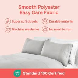 Rapport Home Nova Pinsonic Polyester Luxury Duvet Cover Set with Pillowcase in Grey - Size: Double - thumbnail 6