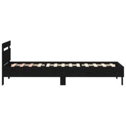 Berkfield Home Modern Bed Frame with LED Lights Black Oak 90x190 cm Engineered Wood - thumbnail 6