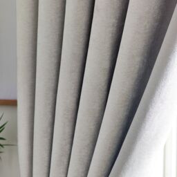 Luxury Living Chenille Blackout Eyelet Curtains Thermal Triple Weave Pair in Silver - Size: 168 cm width x 229 cm drop - thumbnail 4