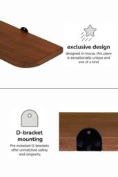 MH London Set of 4 Wall Mounted Shelves, Floating Display Shelf & Storage Shelves in Solid Mango Wood - Dale in Walnut - thumbnail 6