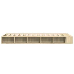 Berkfield Home Bed Frame without Mattress Sonoma Oak 100x200 cm in Light Oak - thumbnail 5