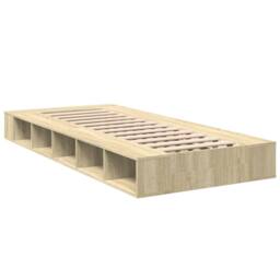 Berkfield Home Bed Frame without Mattress Sonoma Oak 100x200 cm in Light Oak - thumbnail 6