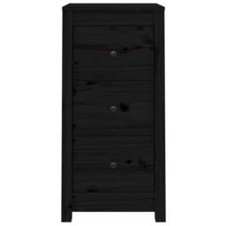 Berkfield Home Sideboards 2 pcs Black 40x35x80 cm Solid Wood Pine - Size: 40 x 35 x 80 cm - thumbnail 5