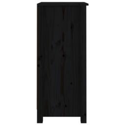 Berkfield Home Sideboards 2 pcs Black 40x35x80 cm Solid Wood Pine - Size: 40 x 35 x 80 cm - thumbnail 6
