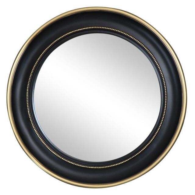 Melody Maison Round Black & Gold Wall Mirror 90cm X 90cm - Size: 90 cm X 90 cm - image 1