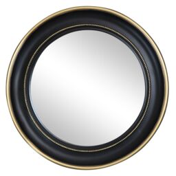 Melody Maison Round Black & Gold Wall Mirror 90cm X 90cm - Size: 90 cm X 90 cm - thumbnail 1