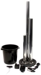 Primrose Stainless Steel 3 Tier Tube Water Feature Garden Outdoor Lights 135cm in Silver - thumbnail 6