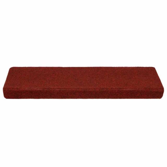 Berkfield Home Stair Mats 10 pcs Bordeaux Red 65x21x4 cm Needle Punch - Size: Medium - image 1