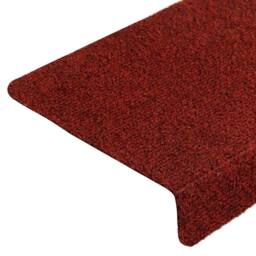Berkfield Home Stair Mats 10 pcs Bordeaux Red 65x21x4 cm Needle Punch - Size: Medium - thumbnail 6