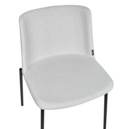 Wyld and Coco Set of 2 Light Grey Polyester Dining Chairs Powder Coat Metal Legs - thumbnail 6