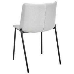 Wyld and Coco Set of 2 Light Grey Polyester Dining Chairs Powder Coat Metal Legs - thumbnail 5