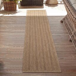 Desire Rugs Modern Herringbone Design Outdoor-Indoor Rugs Jute in Brown - Size: 50 cm x 80 cm - thumbnail 4