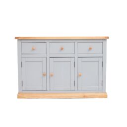 Cabinet Bits Bomporto Light Grey 3 Drawer 3 Door Sideboard Wood Knob - thumbnail 1