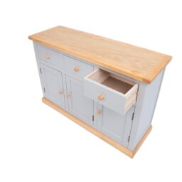 Cabinet Bits Bomporto Light Grey 3 Drawer 3 Door Sideboard Wood Knob - thumbnail 4