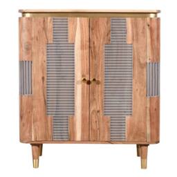 IH Design Duluth Acacia Wooden 2 Doors Sideboard - Storage Cabinet Furniture in Natural - thumbnail 1