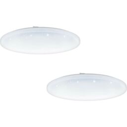 Loops 2 PACK Wall Flush Ceiling Light White Shade White Plastic Crystal Effect LED